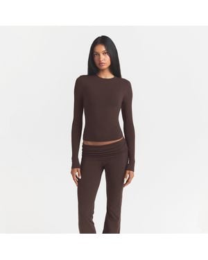 Skims Long Sleeve T-Shirt - Brown