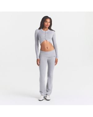 Skims Rounded Cropped Cardigan - White