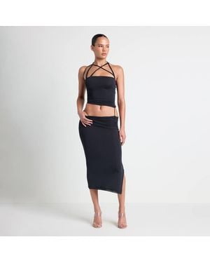 Skims Sheer Modal Midi Skirt - Blue