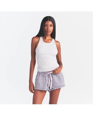 Skims Pajama Ruffle Short - White