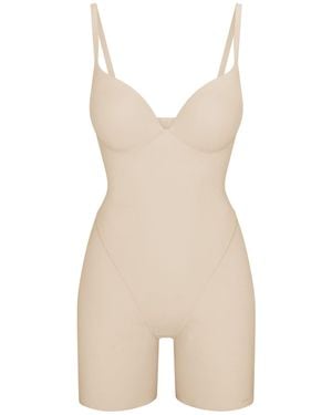 Skims Push-Up Butt Enhancing Padded Mid Thigh Bodysuit - White