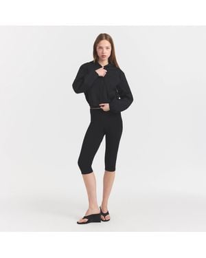 Skims Cropped Zip Up Jacket - Black