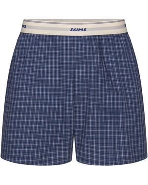 Skims Logo Band Boxer - Blue