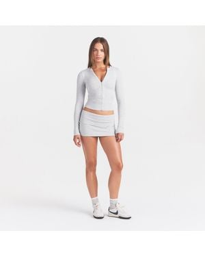 Skims Zip Up Jacket Top - White