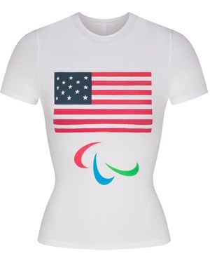 Skims Cotton Jersey Paralympic T-Shirt - White