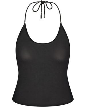 Skims Halter Cami Top And Tie Side Bikini Set - Black