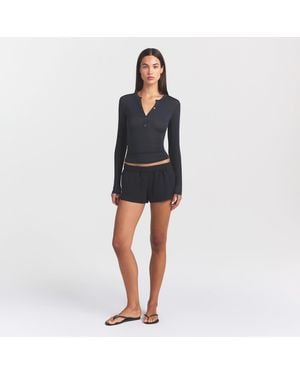 Skims Crewneck Henley - Black