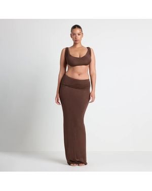 Skims Sheer Modal Draped Bralette - Brown