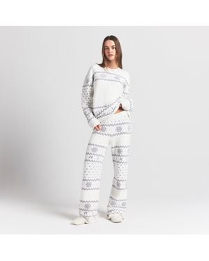 Skims Pants Marble Heart Fair Isle - Gray