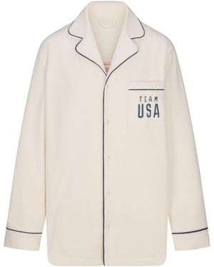Skims Fleece Olympic Oversized Pajama Top - Natural