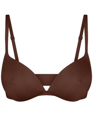 Skims Nipple Wireless Push-Up Bra - Brown