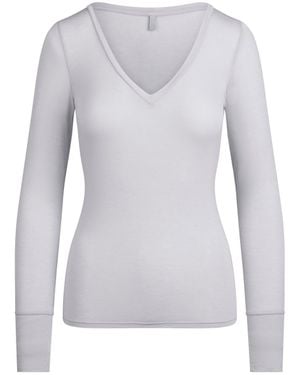 Skims Long Sleeve V Neck - Blue