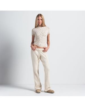 Skims T-Shirt Oatmeal Heather Holly Print - White
