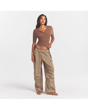 Skims Oversized Low Rise Cargo Pants - Natural