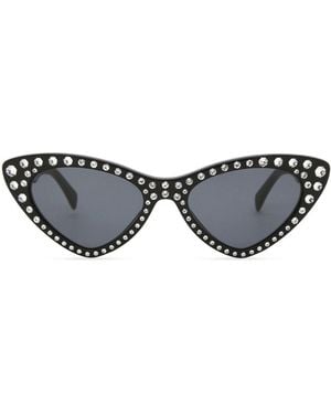 Moschino Mos006/S Crystal Cat Eye Sunglasses - Black