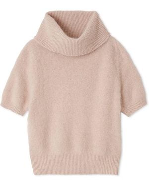 SNIDEL Fox Fur Turtle Pullover - Natural