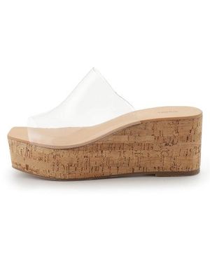 SNIDEL Platform Wedge Sole Sabot Sandals - Natural