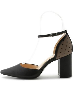 SNIDEL Pointed Toe Ankle Strap Heel Shoes - Black