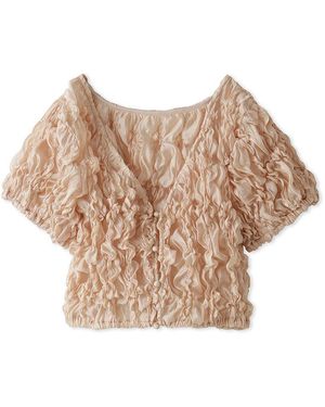 SNIDEL Random Shirring Pullover - Natural