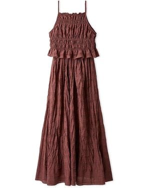 SNIDEL Dobby Sleeveless Pleated Dress - Purple