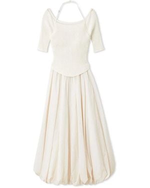 SNIDEL 【Chacott】Knit Balloon Dress - White