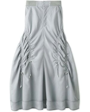 SNIDEL Sustainable Organza Drawstring Ruched Maxi Skirt - Gray