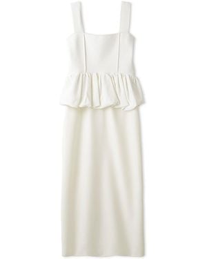 SNIDEL Peplum Top And Skirt Set - White