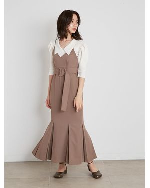 SNIDEL Waist Belt Camisole Dress - Brown