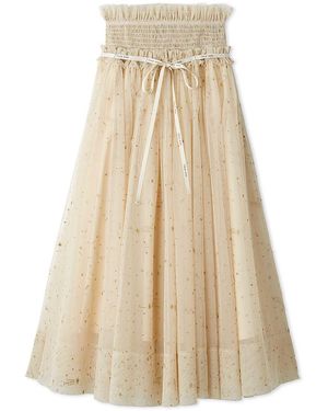 SNIDEL [Chacott] Tulle Skirt - Natural