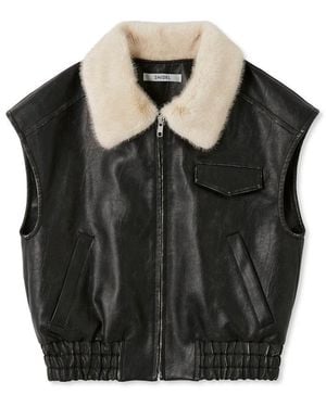 SNIDEL Variegated Gilet Blouson - Black