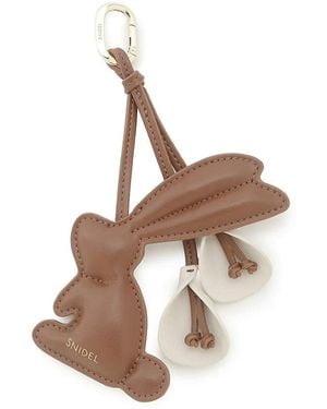 SNIDEL Leather Motif Key Charm - White