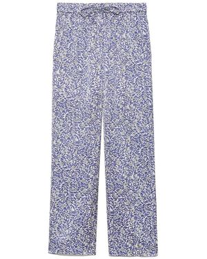 SNIDEL Lumiere Satin Pajama Pants - Blue
