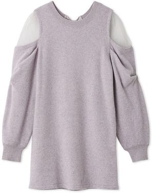 SNIDEL See-Through Shoulder Knit Dress - Purple