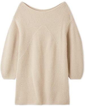 SNIDEL Raccoon Mini Knit Dress - Natural