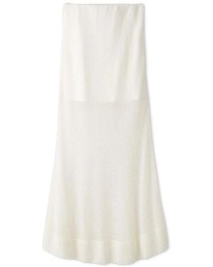 SNIDEL Sheer Knit Mohair Maxi Skirt - White
