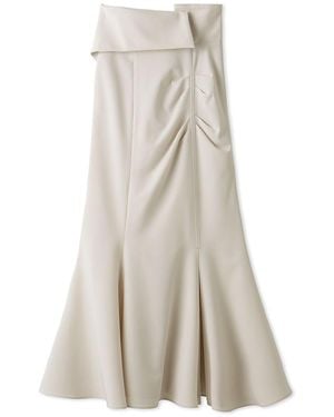 SNIDEL High Waist Draped Maxi Skirt - White