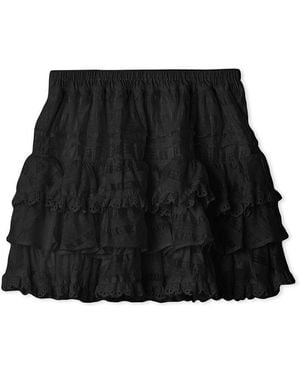 SNIDEL Ruffle Tiered Skort - Black