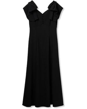 SNIDEL Ribbon Shoulder Dress - Black