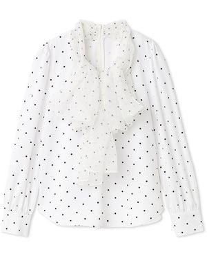 SNIDEL Tulle Tie Blouse - White