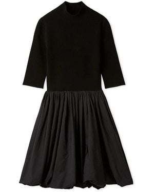 SNIDEL Balloon Docking Mini Knit Dress - Black