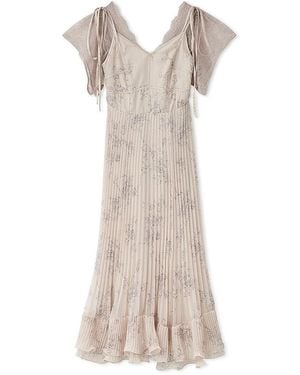SNIDEL 【Chacott】Flower Lace Dress - Natural