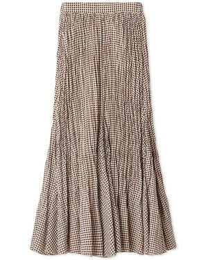 SNIDEL Pleated Circular Skirt - Brown