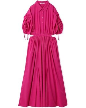 SNIDEL Sustainable Back Slit Maxi Shirt Dress - Pink