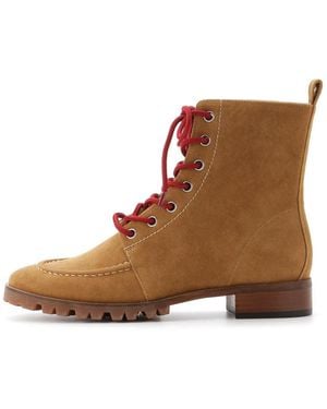 SNIDEL Lace Up Low Heeled Ankle Boots - Brown
