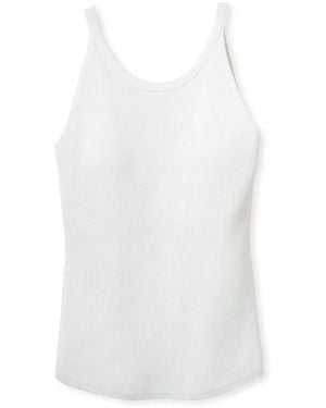 SNIDEL Sleeveless Ribbed Knit Tank Top - White