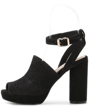SNIDEL Strapped Circle Heeled Sandals - Black