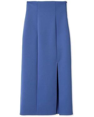 SNIDEL High Waisted Maxi Skirt With Slit - Blue