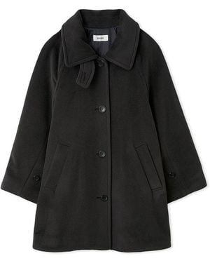 SNIDEL Stand Collar Mid-Length Coat - Black