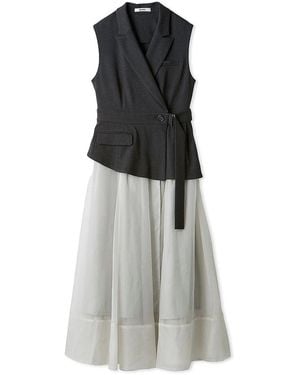 SNIDEL Docking Vest Dress - Gray