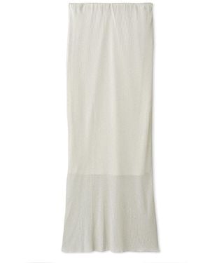 SNIDEL Casual Sheer Knit Maxi Pencil Skirt - White
